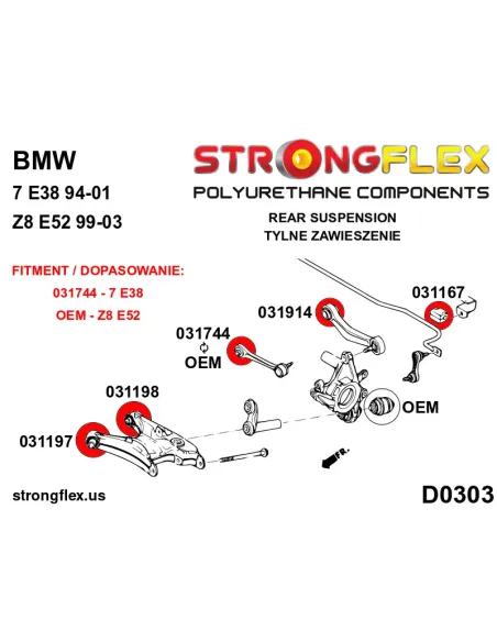 031167B: Anti roll bar bush front / rear