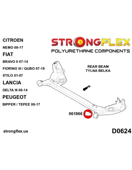 066078B: Front suspension and ream beam bush kit