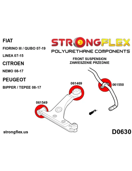 066078B: Front suspension and ream beam bush kit