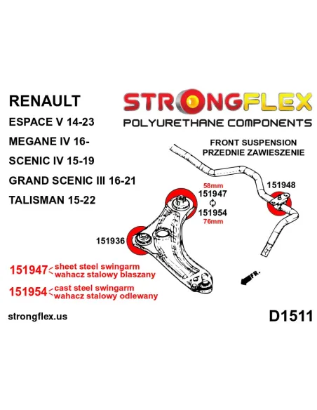 156089B: Front suspension bush kit
