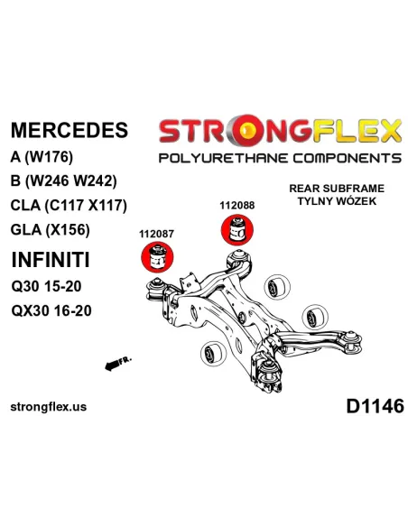 116290B: Rear subframe bush kit