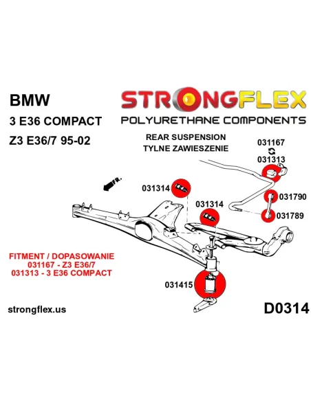 031167B: Anti roll bar bush front / rear