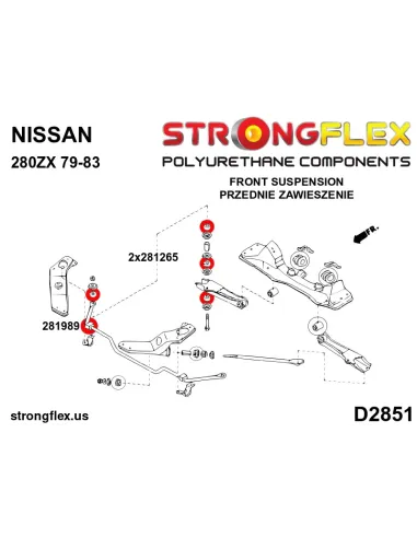 281265B: Front anti roll bar link bush