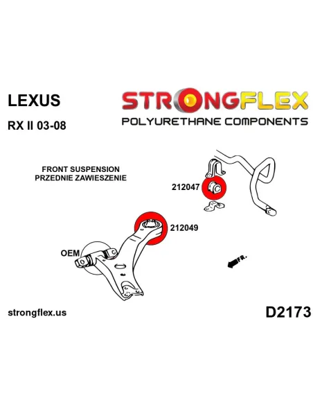 216288A: Full suspension bush kit SPORT