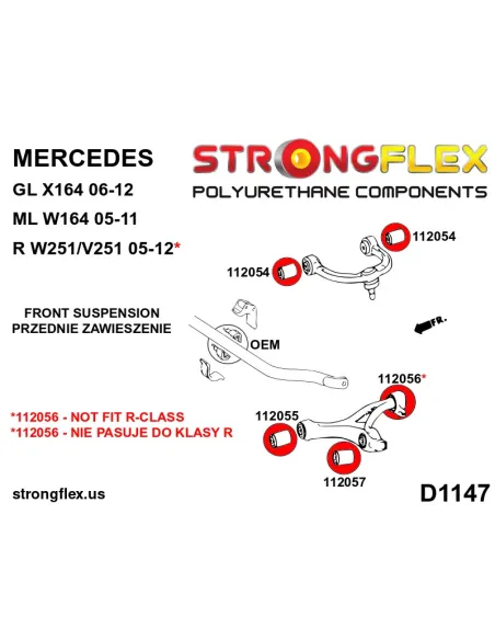 116295A: Full suspension polyurethane bush kit SPORT