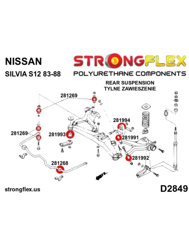 281268A: Rear anti roll bar bush SPORT