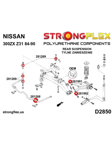 281268A: Rear anti roll bar bush SPORT