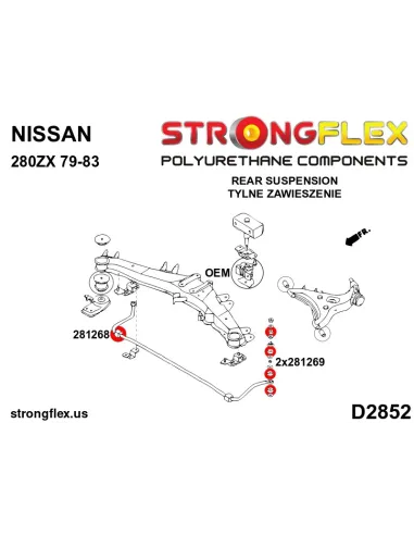 281268A: Rear anti roll bar bush SPORT