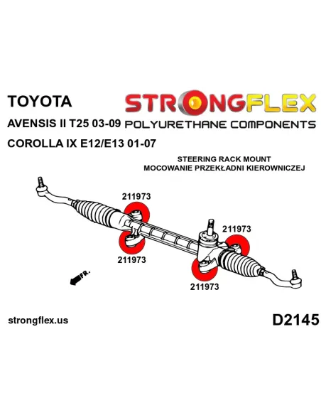 216290A: Full suspension bush kit SPORT