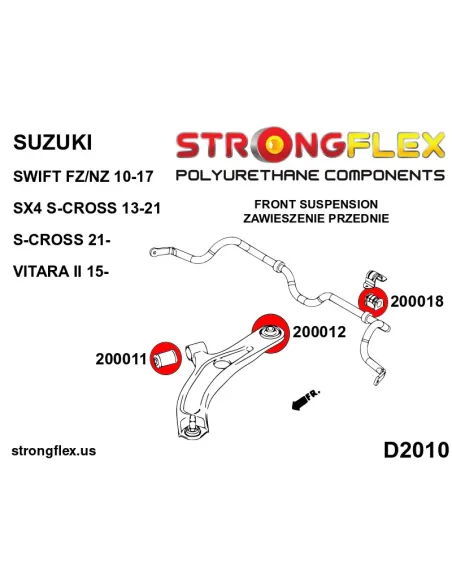 206161A: Front suspension bush kit SPORT