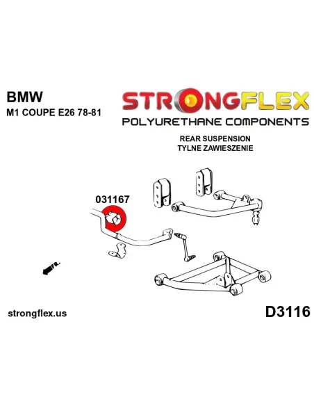 031167B: Anti roll bar bush front / rear