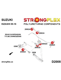 206163A: Rear suspension bush kit SPORT 2