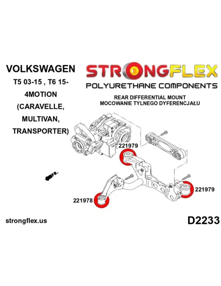 221979A: Rear differential mounting bush 4Motion – rear SPORT
