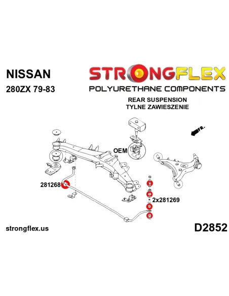 281269B: Rear anti roll bar link bush