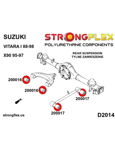 206162B: Front and rear suspension bush kit