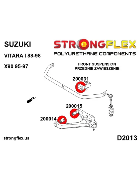 206162B: Front and rear suspension bush kit