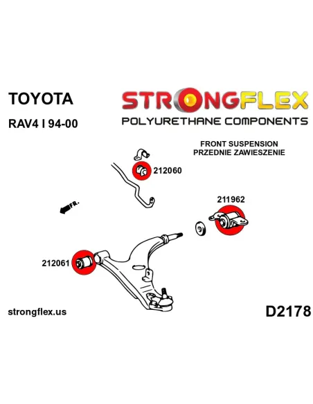 216289A: Front suspension bush kit SPORT