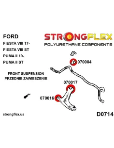 076169B: Front suspension and ream beam bush kit 2