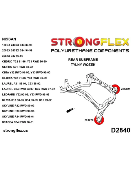 086097A: Front suspension bush kit SPORT