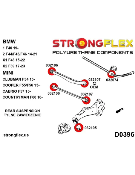 036109B: Rear suspension bush kit