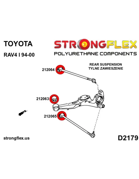 216291A: Rear suspension bush kit SPORT