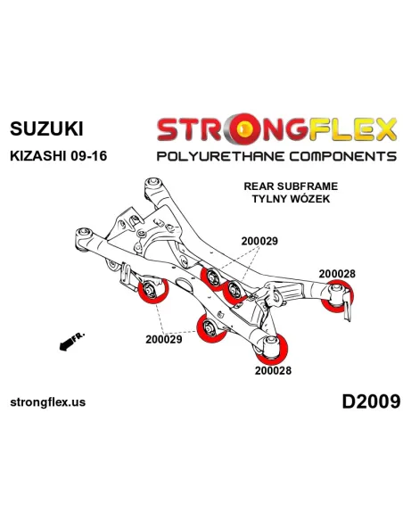 206165B: Rear subframe bush kit