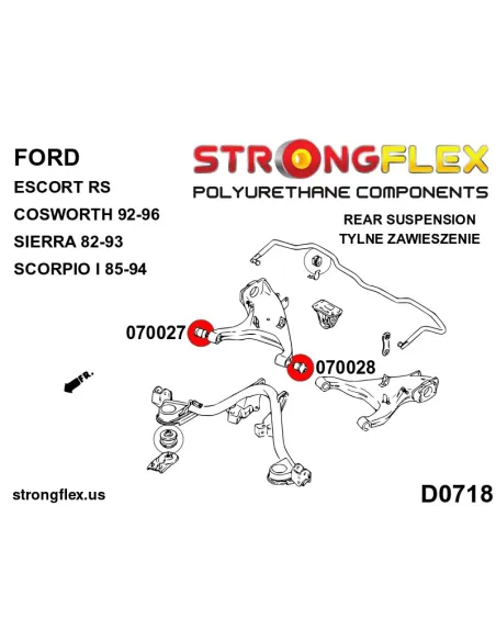 070027A: Rear control arm - outer bush SPORT