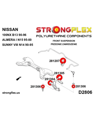 281305B: Front wishbone rear bush