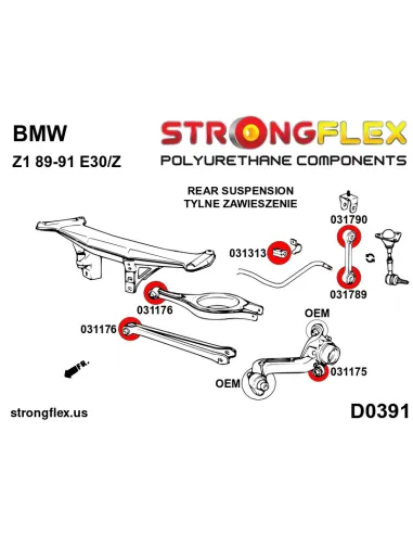 036120B: Rear suspension bush kit