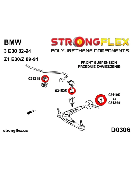 036121A: Full suspension polyurethane bush kit SPORT