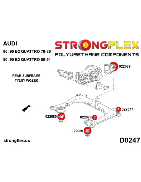 022078A: Front and rear subframe bush – inside SPORT