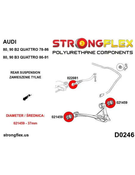 026284A: Rear suspension bush kit SPORT