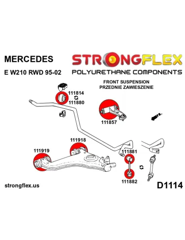 116298A: Front suspension bush kit SPORT