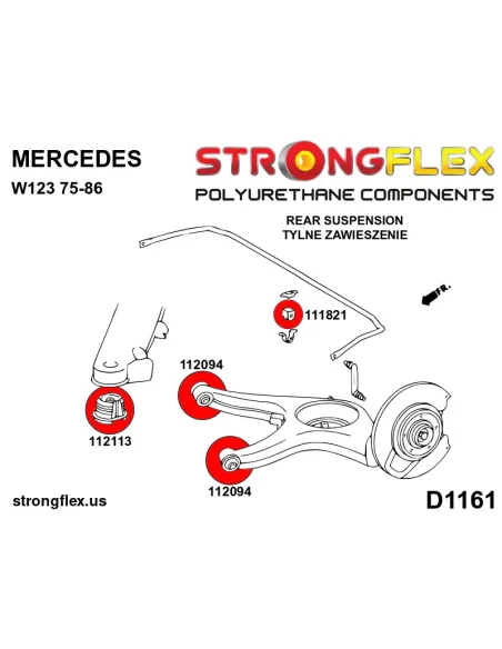 116300B: Rear suspension bush kit