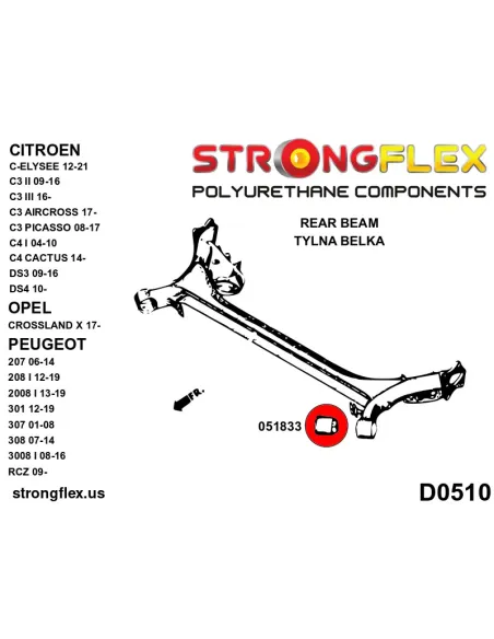 051833A: Rear beam bush SPORT