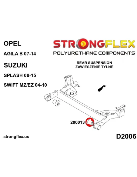 206168A: Front suspension and ream beam bush kit SPORT
