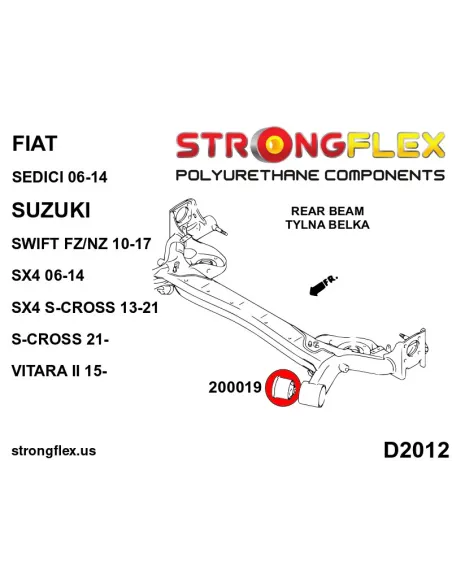 206169B: Front suspension and ream beam bush kit