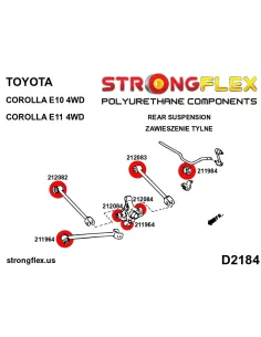 216292A: Rear suspension bush kit SPORT 2