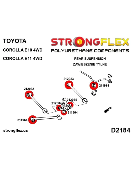 216293A: Full suspension bush kit SPORT