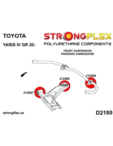 216297A: Front suspension bush kit SPORT
