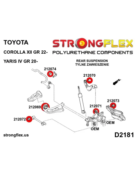 216296A: Full suspension bush kit SPORT