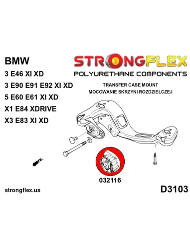 031516A: Front wishbone rear bush 60mm SPORT