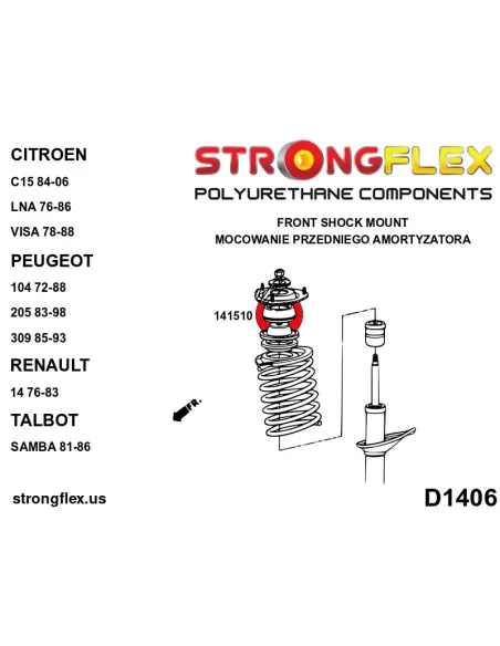 141510A: Front shock absorber cushion SPORT