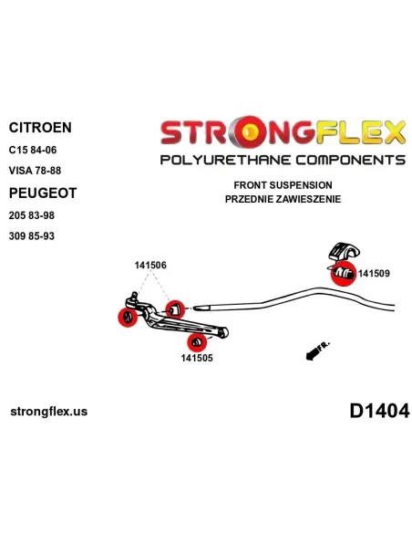 146102B: Front suspension bush kit