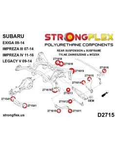 276244A: Rear subframe bush kit SPORT 2