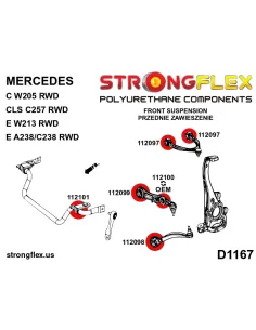 112100A: Front shock absorber bush SPORT 2