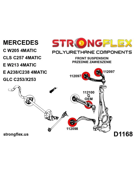 112100A: Front shock absorber bush SPORT