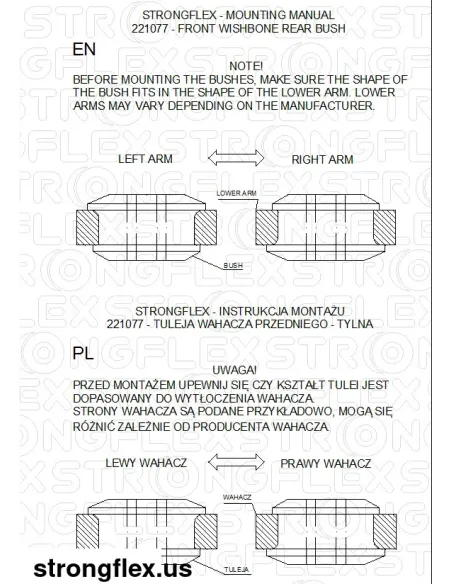 226238A: Full suspension bush kit SPORT