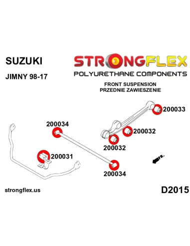 206172A: Front suspension bush kit SPORT