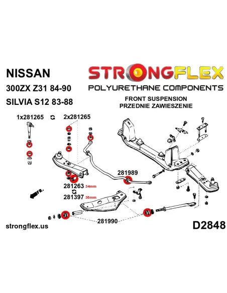 286226B: Front suspension bush kit